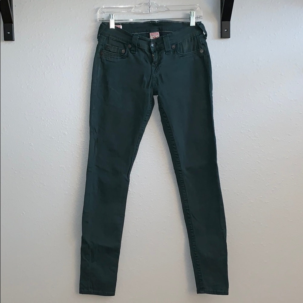 True Religion Forest Green Jeans Size 27 - EUC